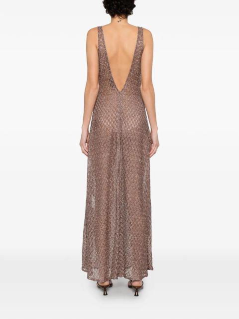 Missoni A-line V-neck maxi dress - Pink