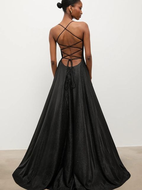 Answear.LAB sukienka kolor czarny maxi rozkloszowana - zdjęcie produktu nr 1