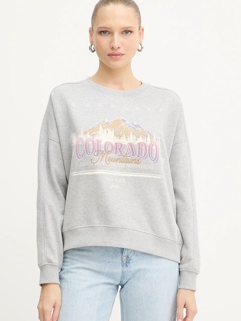 BOSS Orange bluza bawełniana damska kolor szary wzorzysta 50549186 - zdjęcie produktu nr 1