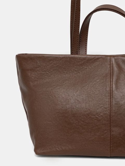 Answear.LAB torebka skórzana kolor brązowy