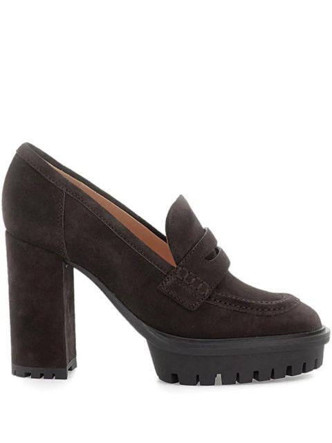 Gianvito Rossi loafer-style platform heeled pumps - Brown - zdjęcie produktu nr 1