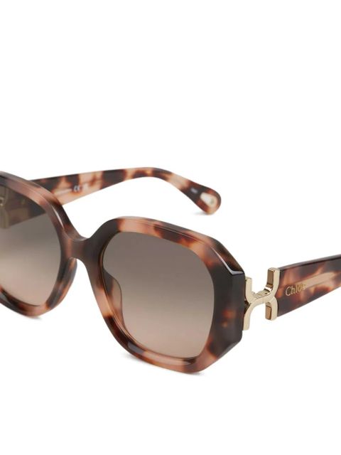 Chloé geometric-frame sunglasses - Brown
