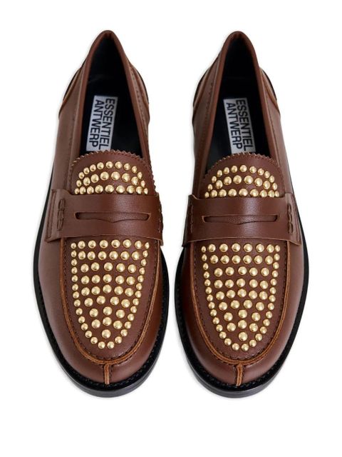 Essentiel Antwerp Istud embellished penny loafers - Brown
