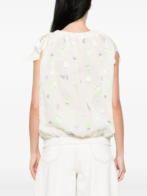 Essentiel Antwerp Jomme floral-embroidered top - Neutrals