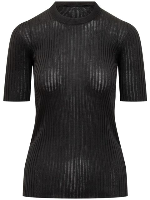 Jil Sander ribbed T-shirt - Black - zdjęcie produktu nr 1