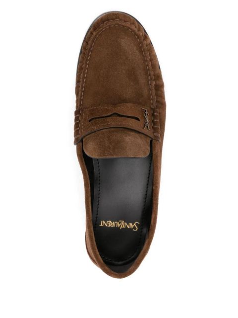Saint Laurent suede loafers - Brown