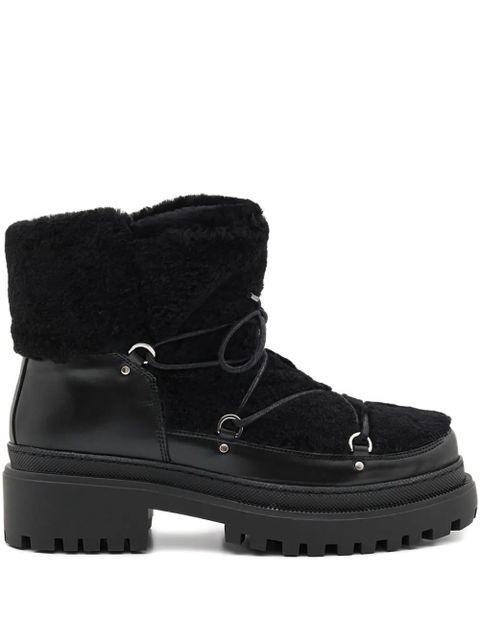 Yves Salomon 45MM shearling lace-up boots - Black - zdjęcie produktu nr 1