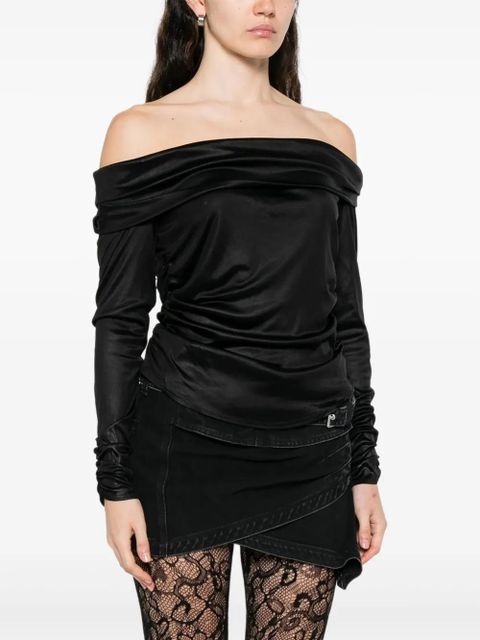 ISABEL MARANT Enesa off-shoulder ruched top - Black
