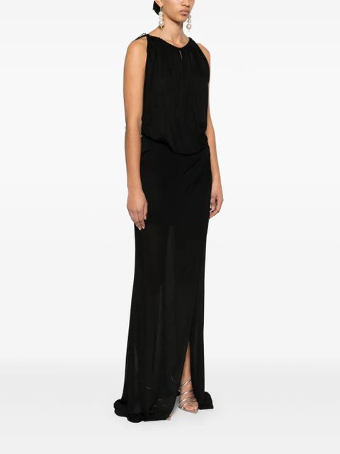 Blumarine draped-detail maxi dress - Black