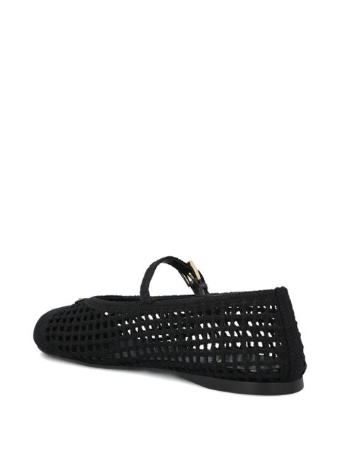 Prada openwork strap ballerina shoes - Black