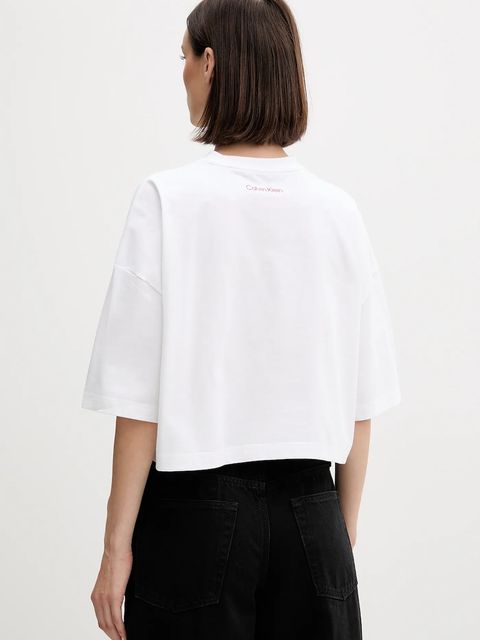 Calvin Klein Jeans t-shirt bawełniany damski kolor biały LV047D209G