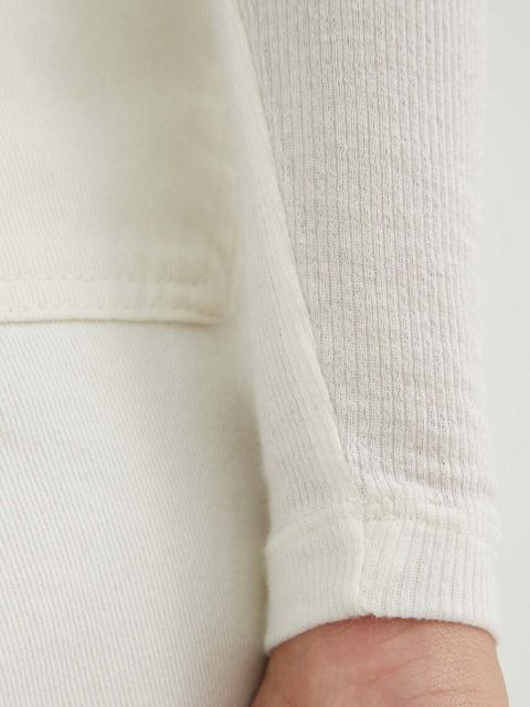 Bruuns Bazaar longsleeve z domieszką wełny Angela kolor beżowy z golfem