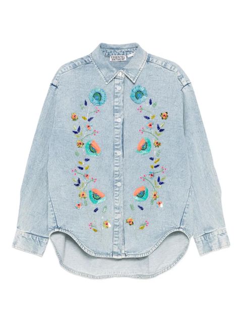 Essentiel Antwerp sequin-embellished floral shirt - Blue - zdjęcie produktu nr 1