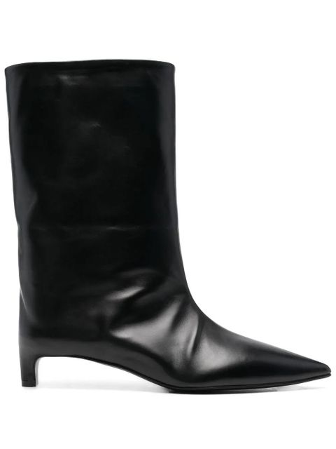 Jil Sander pointed-toe leather boots - Black - zdjęcie produktu nr 1