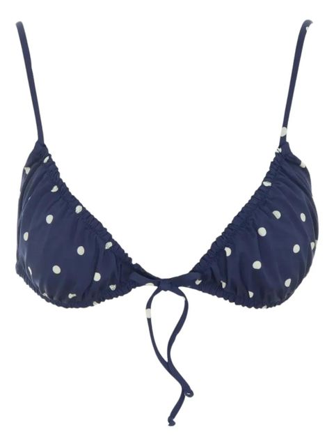 MC2 Saint Barth polka-dot tie-front bikini top - Blue - zdjęcie produktu nr 1