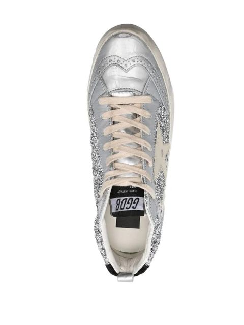 Golden Goose glittered high-top sneakers - Silver