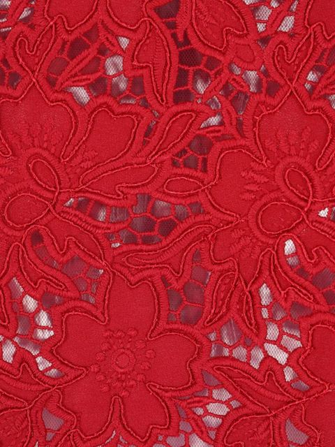 Self-Portrait lace-embellished top - Red