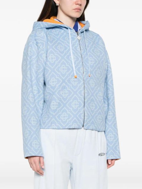 Casablanca monogram hooded jacket - Blue