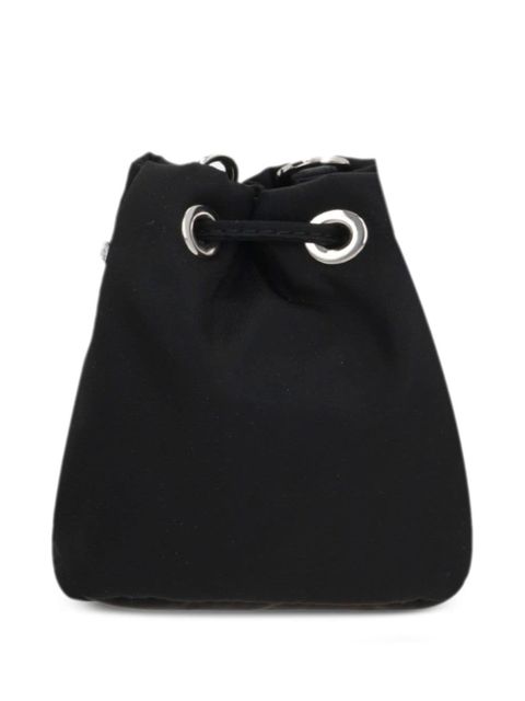 Prada logo-appliqué studded bucket bag - Black