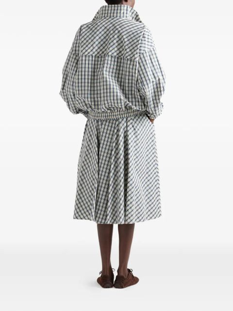 Prada full checked chambray skirt - Blue