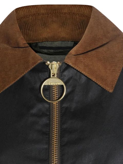 Barbour Marron Waxed zipped jacket - Black