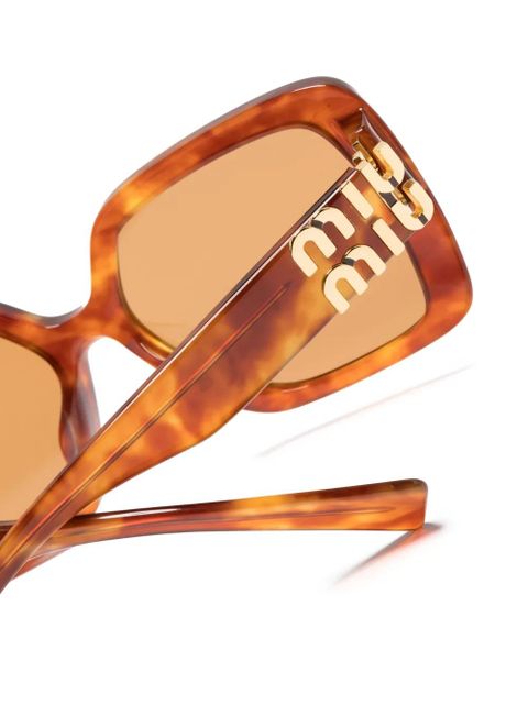 Miu Miu Eyewear tortoiseshell logo-arm sunglasses - Brown