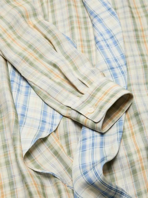 Acne Studios plaid asymmetric shirt - Neutrals