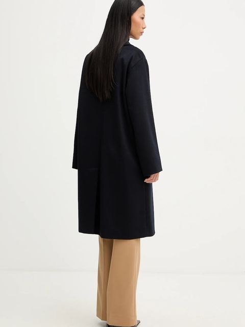 Marella płaszcz z dodatkiem wełny Emme by Marella kolor granatowy 2525016022200