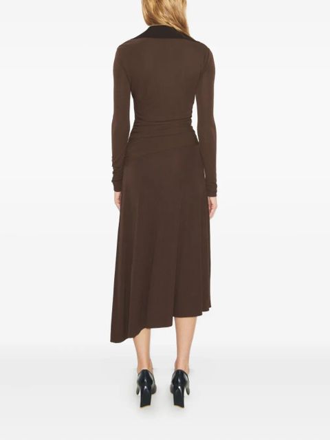 Tory Burch collared gathered dress - Brown - zdjęcie produktu nr 2