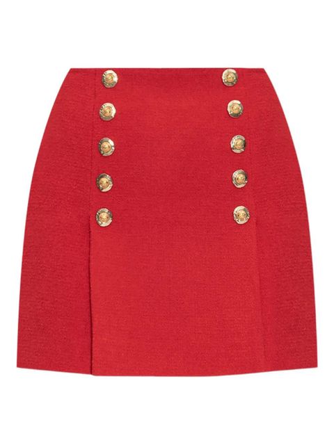 Balmain button-detail virgin wool mini skirt - Red - zdjęcie produktu nr 1