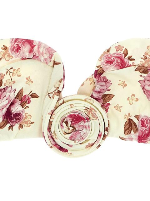 Magda Butrym floral-print bikini top - Neutrals