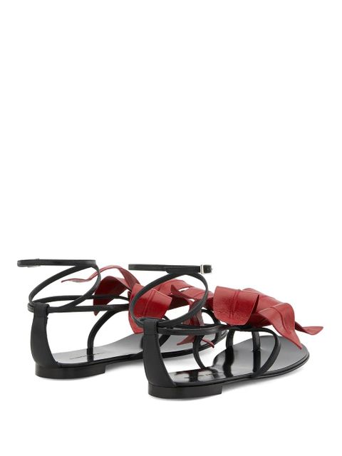 Giuseppe Zanotti floral appliqué sandals - Black