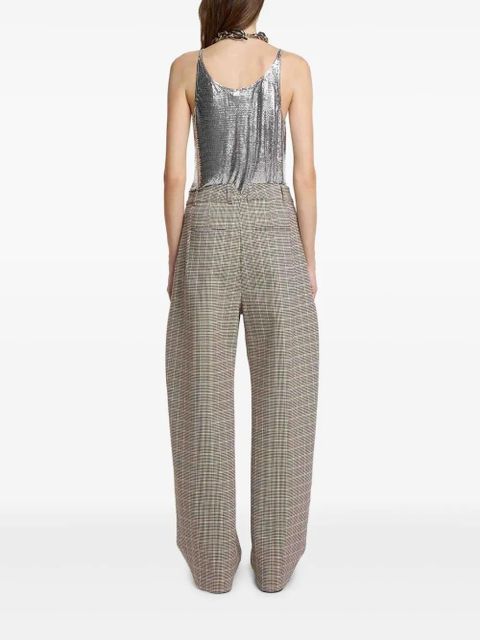 Rabanne checked pleated wide-leg trousers - Neutrals