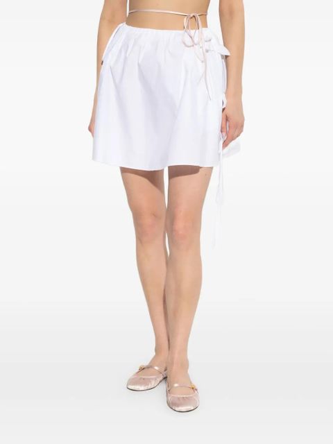 Blumarine floral-appliqué mini skirt - White