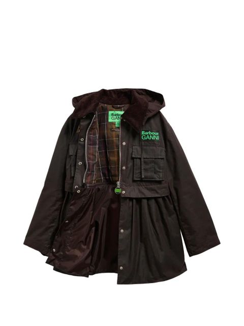 GANNI corduroy-collar hooded coat - Brown - zdjęcie produktu nr 2