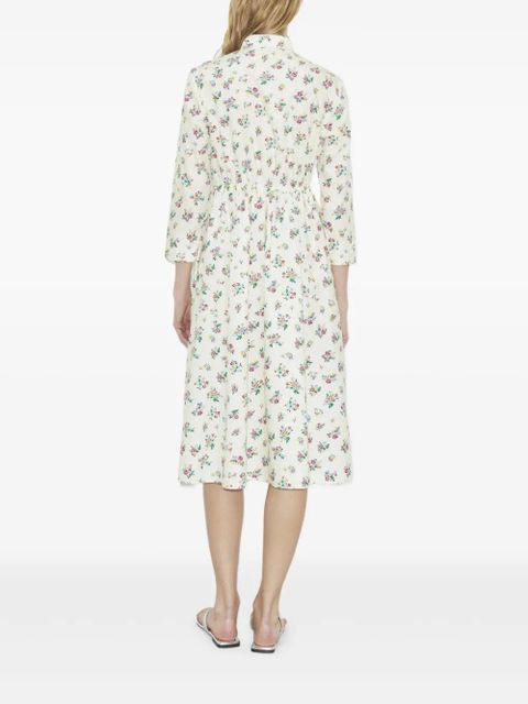 Tory Burch floral-patterd midi dress - Neutrals