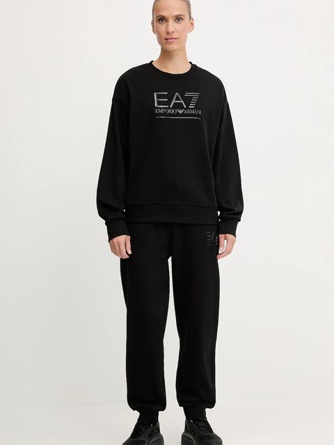 EA7 Emporio Armani bluza damska kolor czarny z nadrukiem AF12473.7W000416 - zdjęcie produktu nr 2