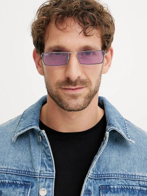 Ray-Ban okulary przeciwsłoneczne kolor fioletowy 0RB3741