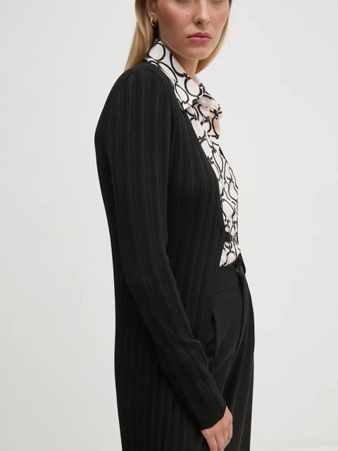 Sisley kardigan damski kolor czarny lekki 1WTHM6021