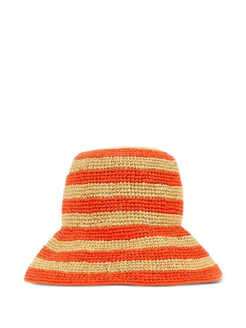 Prada striped raffia bucket hat - Neutrals - zdjęcie produktu nr 2