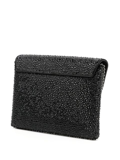 Versace La Medusa crystal envelope clutch - Black
