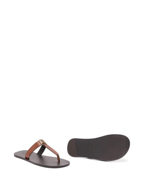 Saint Laurent Babylone logo leather sandals - Brown