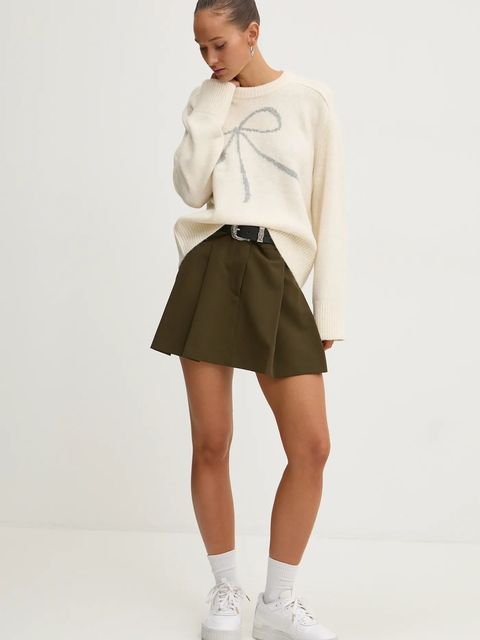 Abercrombie & Fitch sweter z domieszką wełny damski kolor beżowy KI150-4364