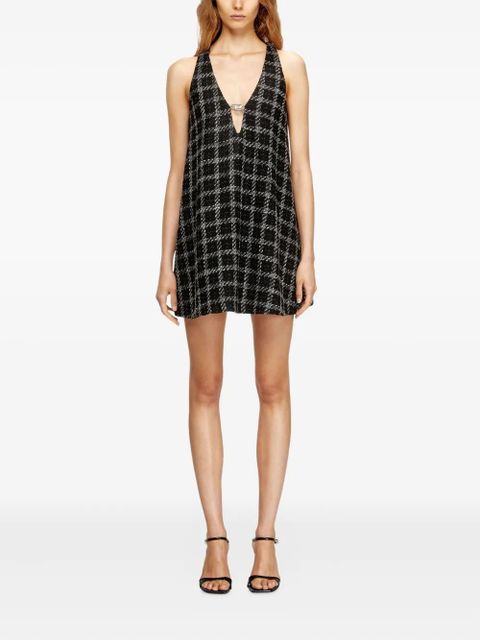 Diesel checked V-neck mini dress - Black