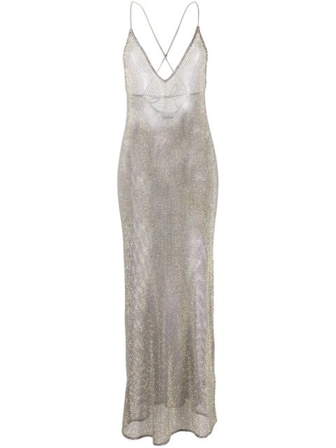 GANNI embellished mesh midi dress - Grey - zdjęcie produktu nr 1