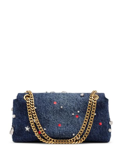 Marc Jacobs miniThe Trinket charm denim dual-chain crossbody bag - Blue