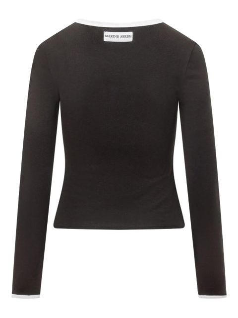 Marine Serre moon-logo long-sleeve T-shirt - Black