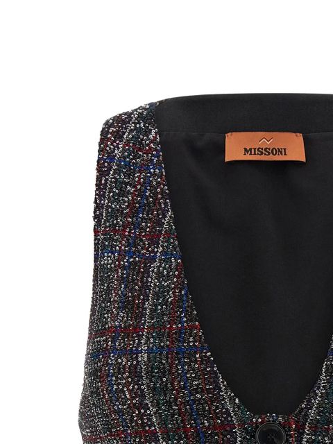 Missoni sequin tartan waistcoat - Grey
