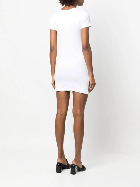 Marine Serre fine-ribbed organic cotton T-shirt dress - White