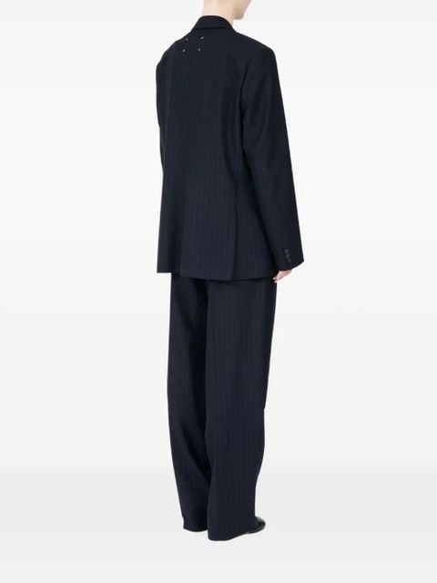 Maison Margiela pinstripe single-breasted blazer - Blue